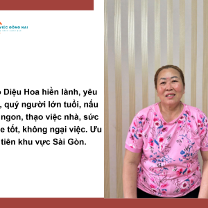 Chị Huỳnh Thị Diệu Hoa, sinh năm 1970, quê Khánh Hòa cần tìm việc