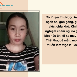 Chị Phạm Thị Ngọc Anh, Sinh Năm 1985, Quê Đồng Nai Cần Tìm Việc