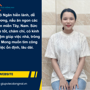 Chị TÔN THỊ NGÂN, sinh năm 2001, quê Trà Vinh cần tìm việc