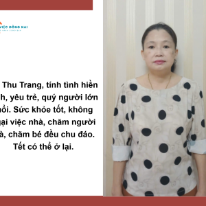 Cô Trang (sn 1970) Tìm Việc Chăm Người Già, Chăm Bé