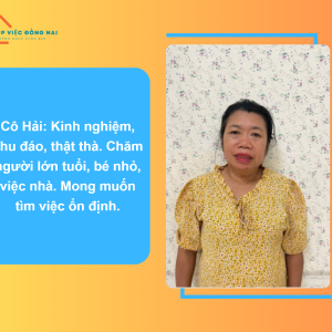 Chị Nguyễn Thị Hải, Sinh Năm 1973, Quê Nghệ An Cần Tìm Việc