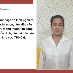 Chị Nguyễn Thị Kim Phương, Sinh Năm 1975, Quê Hồ Chí Minh Cần Tìm Việc