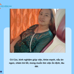 Chị LÊ KIM CÚC, sinh năm 1969, quê Đồng Nai cần tìm việc