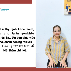 Chị Lê Thị Hạnh, Sinh Năm 1979, Quê Đồng Tháp Cần Tìm Việc
