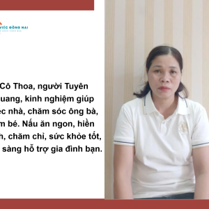 Chị Thoa Cần Tìm Việc Làm
