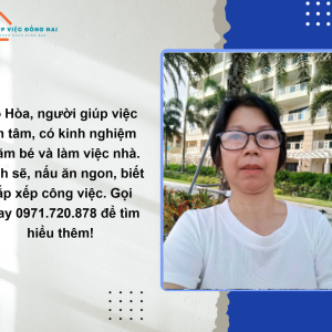 Chị Trịnh Thị Hoà, Sinh Năm 1968, Quê Hồ Chí Minh Cần Tìm Việc