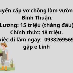 Công Việc Làm Vườn Tại Bình Thuận ( Có Nhà Riêng Để Ở Tự Nấu Ăn )