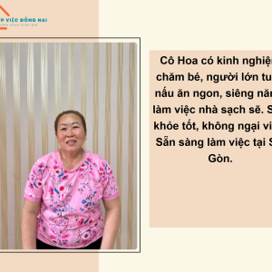 Chị Huỳnh Thị Diệu Hoa, sinh năm 1970, quê Khánh Hòa cần tìm việc