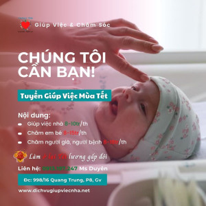 [cơ Hội Vàng] Tìm Người Giúp Việc Và Người Chăm Sóc Em Bé