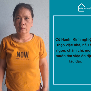 Chị Đặng Thị Mỹ Hạnh, Sinh Năm 1972, Quê Bình Định Cần Tìm Việc
